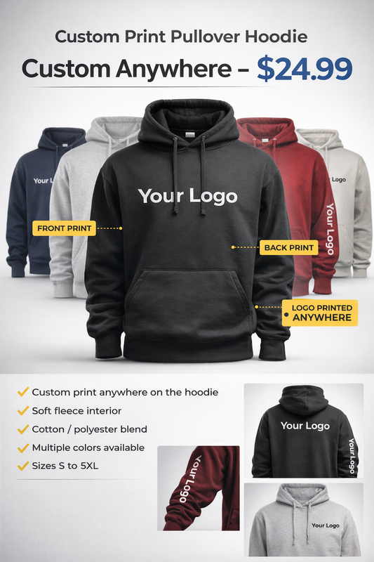 Custom Print Pullover Hoodie