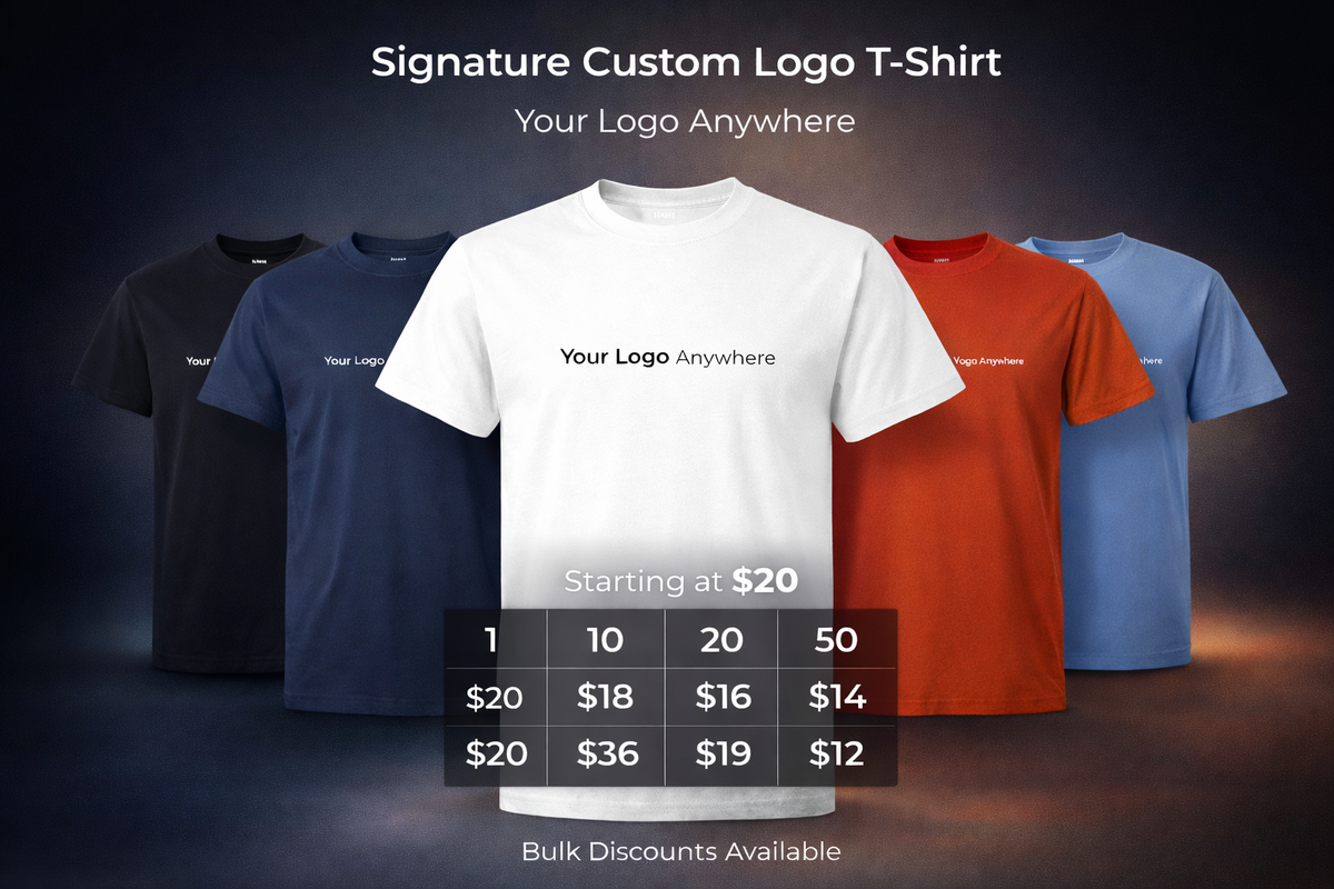 Signature minimal custom logo T-shirt, main product presentation