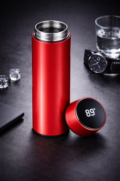 Custom logo smart temperature flask, alternate product view