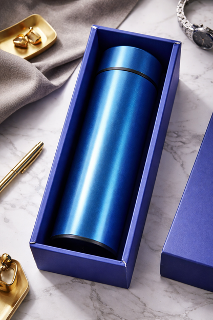 Custom logo smart temperature flask, product detail view