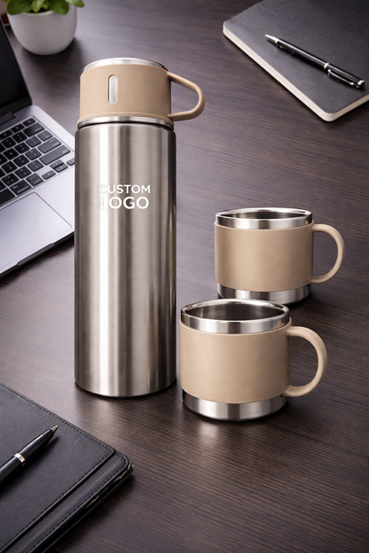 500 ml travel vacuum flask set, close-up product view
