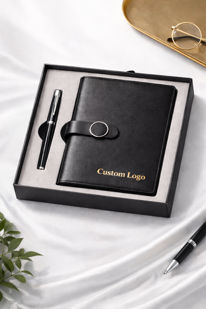 Premium custom logo corporate gift set, main product presentation