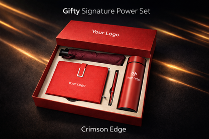 Executive umbrella, flask, notebook and pen gift set, alternate product view