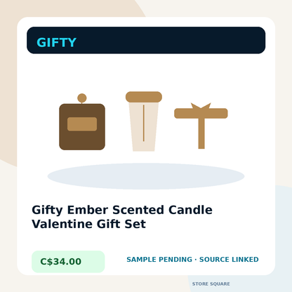 Gifty Ember Scented Candle Valentine Gift Set concept visual — sample and safety review pending