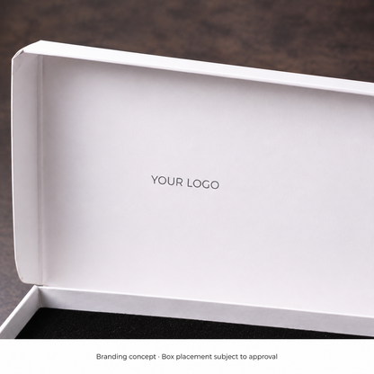 AI packaging branding concept for the Engineering Gift Box's inner lid; tools and technical specifications are not depicted or verified.